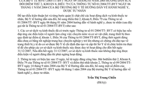 Thông tư 07/2005/TT-BYT hành nghề y dược tư nhân sửa đổi điểm 2, khoản 8 Điều 79 01/2004/TT-BYT
