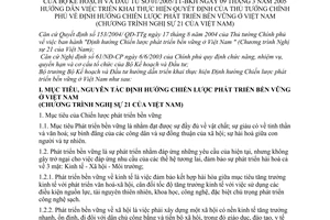 Thông tư 01/2005/TT-BKH định hướng chiến lược phát triển bền vững Việt Nam triển khai thực hiện Chương trình Nghị sự 21