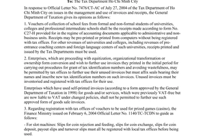 Official Dispatch No. 619/TCT/PCCS of March 04, 2005, On problems related