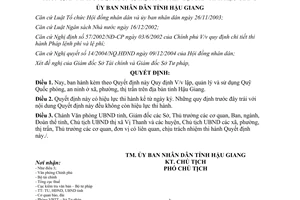 Quyết định 09/2005/QĐ-UBND việc lập quản lý sử dụng quỹ quốc phòng an ninh xã phường thị trấn Hậu Giang
