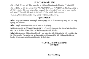 Quyết định 669/QĐ-UB năm 2005 Quy chế tổ chức hoạt động của Sở Công nghiệp