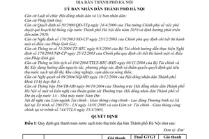 Quyết định 36/2005/QĐ-UB điều chỉnh giá tiêu thụ nước sạch địa bàn Hà Nội