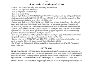 Quyết định 34/2005/QĐ-UB thay đổi qui định thoả thuận danh mục, chủ trương,qui mô các dự án đầu tư phân cấp UBND các quận, huyện QĐ đầu tư