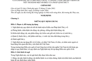 Nghị định 33/2005/NĐ-CP hướng dẫn Pháp lệnh Thú y