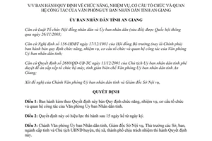 Quyết định 524/2005/QĐ-UBND chức năng Văn phòng Ủy ban Nhân dân An Giang