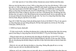 Chỉ thị 07/2005/CT-UB quản lý xe công nông tham gia giao thông đường bộ Quảng Bình