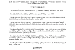 Quyết định 30/2005/QĐ-UB cơ chế quản lý nhiệm vụ khoa học công nghệ Đà Nẵng