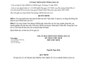 Quyết định 123/2005/QĐ-UB Quản lý sử dụng Hệ thống thư điện tử tỉnh Lào Cai