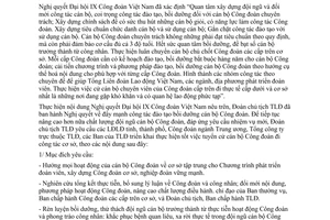 Chỉ thị 02/2005/CT-TLĐLĐ Tuyển cử cán bộ Công đoàn đi công tác cơ sở