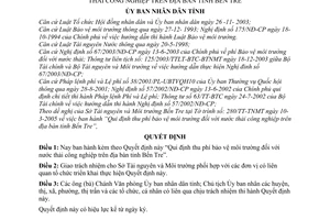 Quyết định 886/2005/QĐ-UB Quy định thu phí bảo vệ môi trường