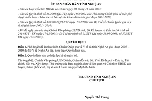 Quyết định 43/2005/QĐ-UB phê duyệt Đề án thực hiện chuẩn Quốc gia về y tế xã Nghệ An 2005 2010