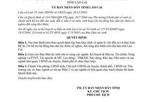 Quyết định 133/2005/QĐ-UB quản lý vốn đầu tư Đề án 134 hỗ trợ đồng bào thiểu số Lào Cai