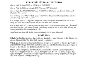 Quyết định 20/2005/QĐ-UB Quy định quản lý thu phí đấu thầu phí