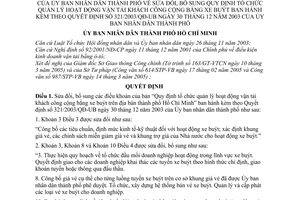 Quyết định 49/2005/QĐ tổ chức quản lý hoạt động vận tải hành khách công cộng bằng xe buýt sửa đổi Quyết định 321/2003/QĐ-UB