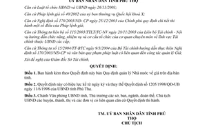 Quyết định 801/2005/QĐ-UB quản lý nhà nước về giá Phú Thọ