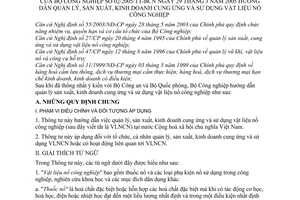 Thông tư 02/2005/TT-BCN hướng dẫn quản lý sản xuất kinh doanh cung ứng sử dụng vật liệu nổ công nghiệp