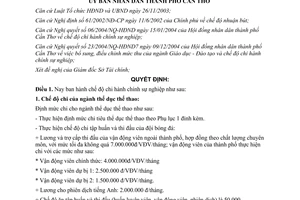 Quyết định 23/2005/QĐ-UBND chế độ chi hành chính sự nghiệp Thành phố Cần Thơ