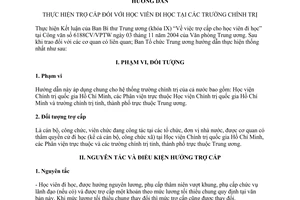 Hướng dẫn 38-HD/BTCTW trợ cấp đối với học viên đi học tại các trường chính trị 2005