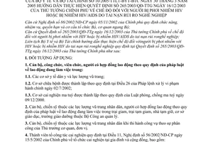Thông tư liên tịch 10/2005/TTLT-BYT-BTC  chế độ đối với người bị phơi nhiễm HIV hoặc bị nhiễm HIV/AIDS do tai nạn rủi ro nghề nghiệp