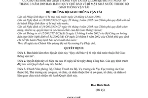 Quyết định 23/2005/QĐ-BGTVT Quy chế bảo vệ bí mật nhà nước thuộc Bộ Giao thông vận tải