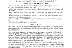 Quyết định 30/2005/QĐ-UB  hạn mức giao đất ở, đất nông nghiệp