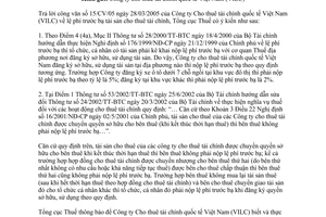 Công văn 1121TCT/TS lệ phí trước bạ tài sản cho thuê tài chính