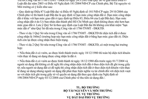 Công văn 1341/BTNMT-ĐĐ trả lời công văn số 1786/TNMT-ĐKKTĐ của Sở Tài nguyên