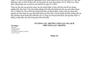 Công văn 483/TCDL-LH miễn thị thực cho công dân nước Đan Mạch, Na Uy