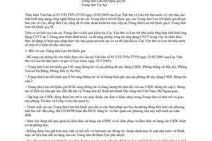 Công văn 240/VTLTNN-TTTH chỉ đạo ứng dụng công nghệ thông tin tại các Trung tâm Lưu trữ Quốc gia và Trung tâm Tin học