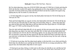 Công văn 5180TC/CST chính sách khuyến khích nội địa hóa và phát triển công nghiệp phụ trợ công nghiệp ôtô Việt Nam
