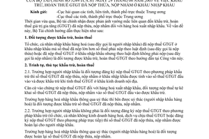 Công văn 5249/TC/CST khấu trừ, hoàn thuế giá trị gia tăng đã nộp thừa, nộp nhầm ở khâu nhập khẩu