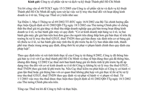 Công văn 978TCT/DNK xử lý thuế hoạt động kinh doanh xe ô tô tải