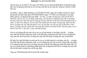 Công văn 981TCT/PCCS sử dụng hóa đơn bán lẻ in ra từ máy tính tiền tại các siêu thị