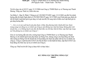 Công văn 987TCT/PCCS kê khai nộp thuế giá trị gia tăng