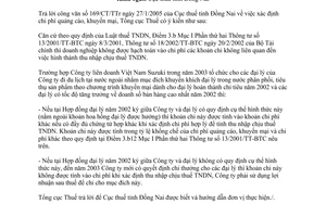 Công văn 985TCT/ĐTNN xác định chi phí quảng cáo, khuyến mại