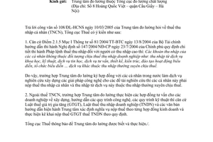 Công văn 1029TCT/TNCN trả lời chính sách thuế