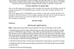 Nghị quyết 755/2005/NQ-UBTVQH11 giải quyết trường hợp cụ thể về nhà đất trong quá trình thực hiện chính sách quản lý nhà đất và cải tạo XHCN