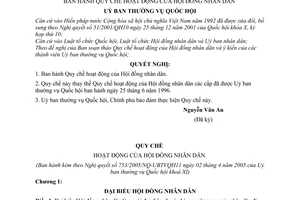 Nghị quyết 753/2005/NQ-UBTVQH11 quy chế hoạt động của Hội đồng nhân dân