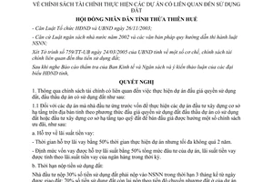 Nghị quyết 2d/BT2/2005/NQ-HĐND5 chính sách thực hiện dự án sử dụng đất Huế