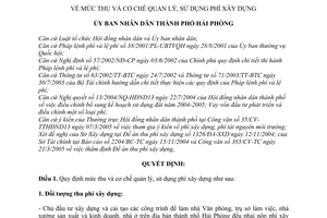 Quyết định 508/QĐ-UB mức thu và cơ chế quản lý, sử dụng phí xây dựng