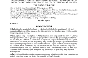 Quyết định 71/2005/QĐ-TTg cơ chế quản lý, điều hành vốn cho vay Quỹ quốc gia việc làm
