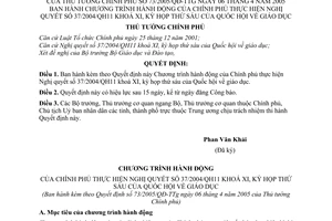 Quyết định 73/2005/QĐ-TTg Chương trình hành động Chính phủ thực hiện Nghị quyết 37/2004/QH11 giáo dục