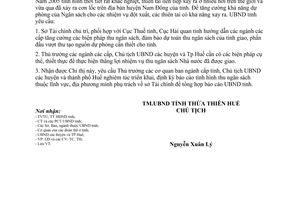 Chỉ thị 21/2005/CT-UB đẩy mạnh hơn nữa công tác thu Ngân sách Thừa Thiên Huế