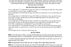 Quyết định 21/2005/QĐ-BTC sửa đổi Quyết định 31/2004/QĐ-BTC Quy chế đấu thầu mua, bán hàng dự trữ quốc gia
