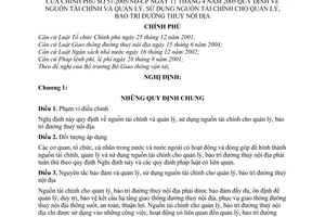 Nghị định 51/2005/NĐ-CP nguồn tài chính quản lý, sử dụng nguồn tài chính cho quản lý, bảo trì đường thuỷ nội địa