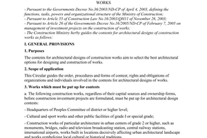Circular No. 05/2005/TT-BXD of April 12, 2005, guiding the contests for architectural designs of construction works.