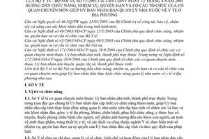 Thông tư liên tịch 11/2005/TTLT-BYT-BNV  hướng dẫn chức năng, nhiệm vụ, quyền hạn và cơ cấu tổ chức của cơ quan chuyên môn giúp UBND quản lý y tế