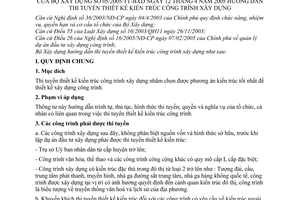 Thông tư 05/2005/TT-BXD hướng dẫn thi tuyển thiết kế kiến trúc công trình xây dựng