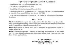 Quyết định 66/2005/QĐ-VKSTC-C6 tổ chức hoạt động cơ quan điều tra Viện kiểm sát tối cao