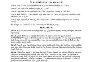 Quyết định 13/2005/QĐ-UBND quy chế lập quỹ phòng chống lụt bão Hậu Giang